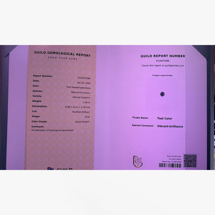 Unheated Natural sapphire teal color oval cut | SARATTI