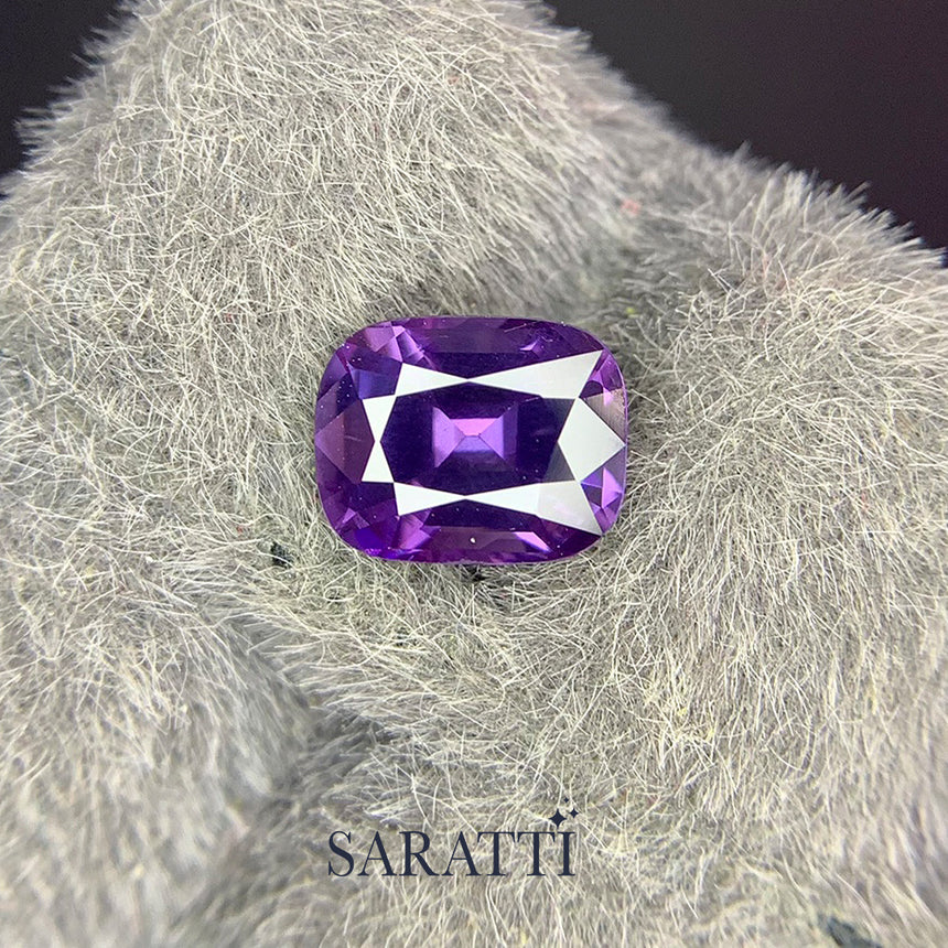 Unheated Purple Spinel Cushion Mixed Cut Gemstone | SARATTI