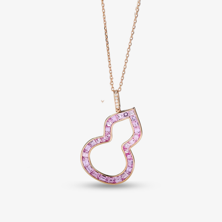 Crescent Soul Pink Sapphire and Diamond Necklace | Saratti Jewelry