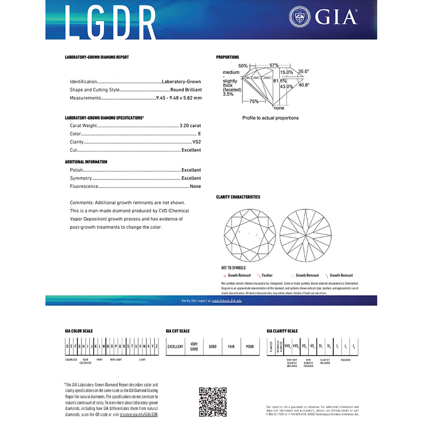 VS 2 Clarity Round Cut Lab Diamond Certifcate | Saratti