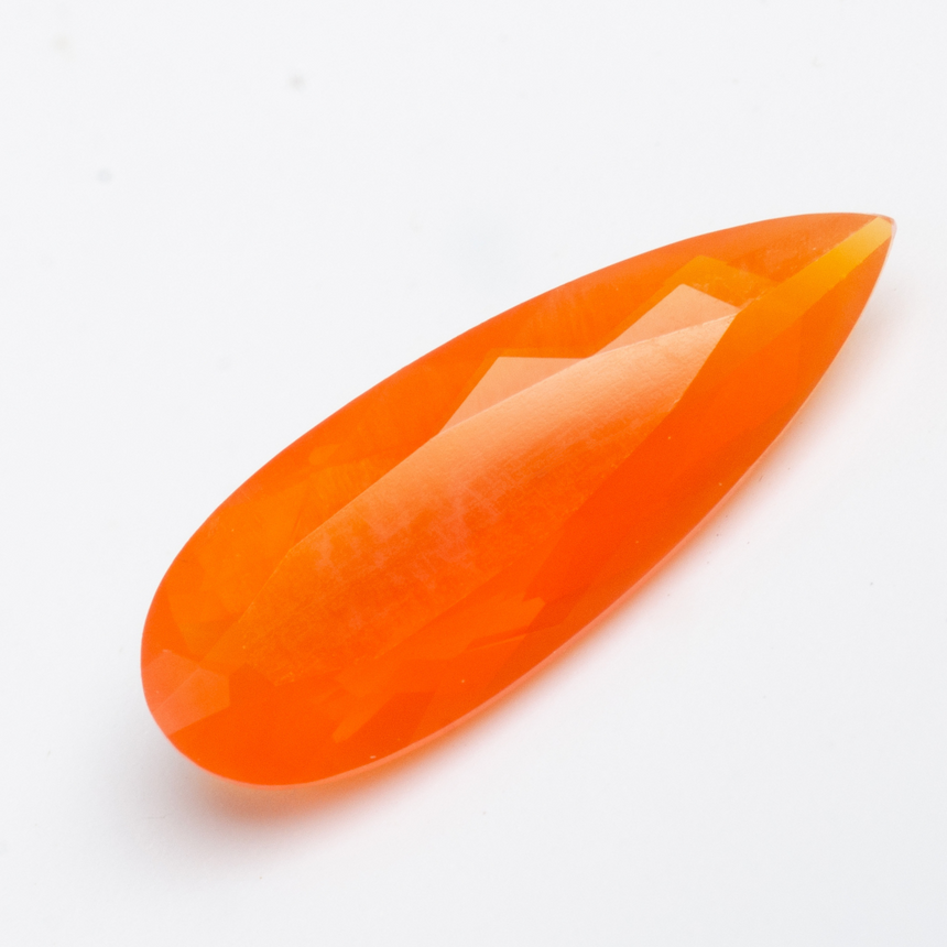 VS clarity Mexican fire opal 1.80 carats glowing pear gemstone | SARATTI