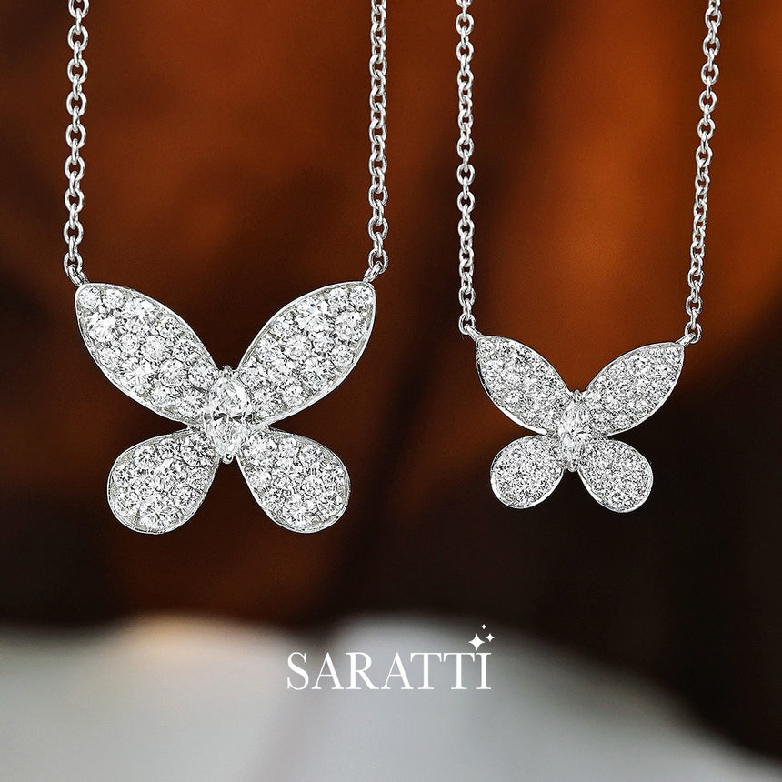 Alietta diamond butterfly choker style necklace | SARATTI