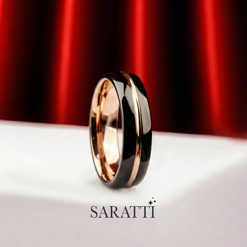 Two Tone Men's Band Comfort Fit Band