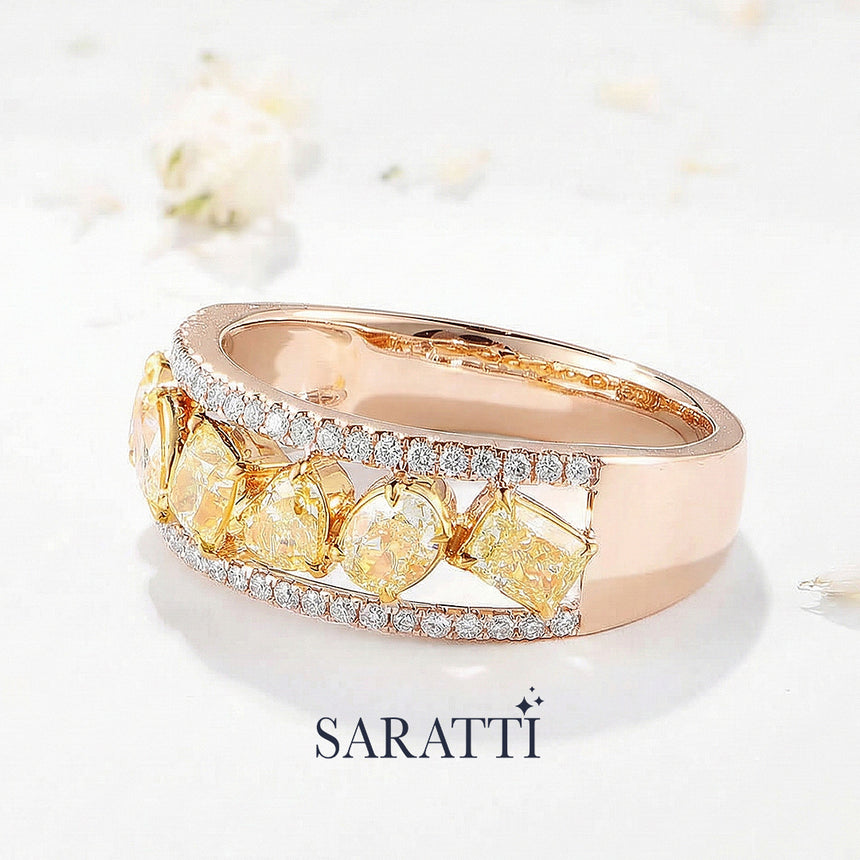 18K Rose Gold on Floral background | SARATTI