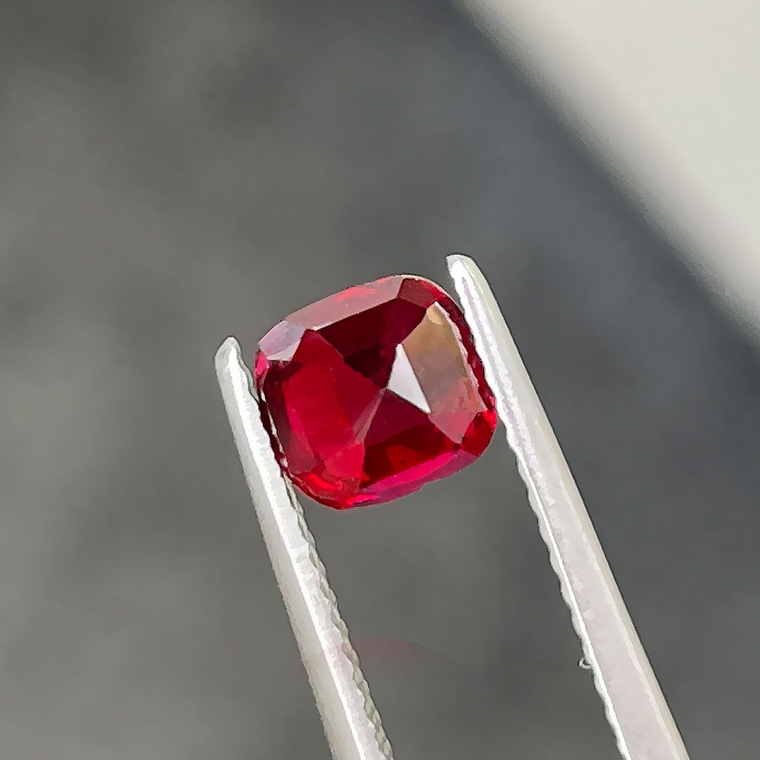 1.53 cts Cushion Cut Red Ruby Loose Gemstone Unheated | GRS Certified