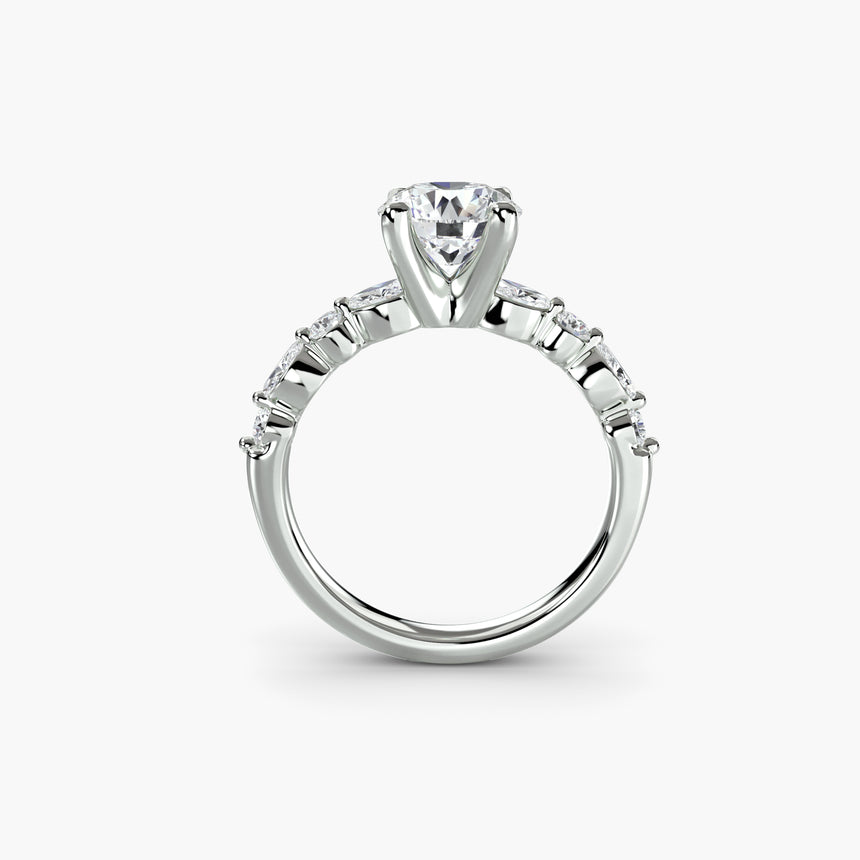 Éternelle Setting II pavé ring setting white gold side profile | SARATTI