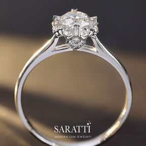 Elegant Diamond Halo Ring | Modern Gem Jewelry | Saratti