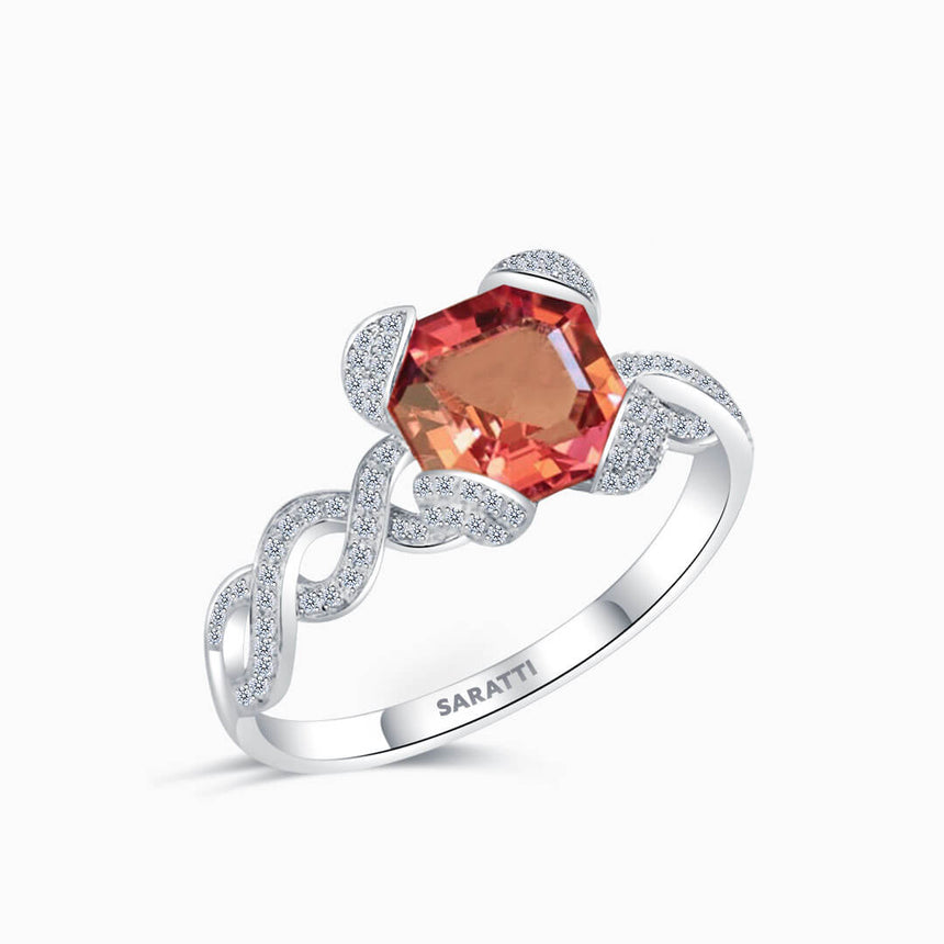 White Gold Rose Régale Gold Pink Tourmaline Ring | Saratti Fine Jewelry