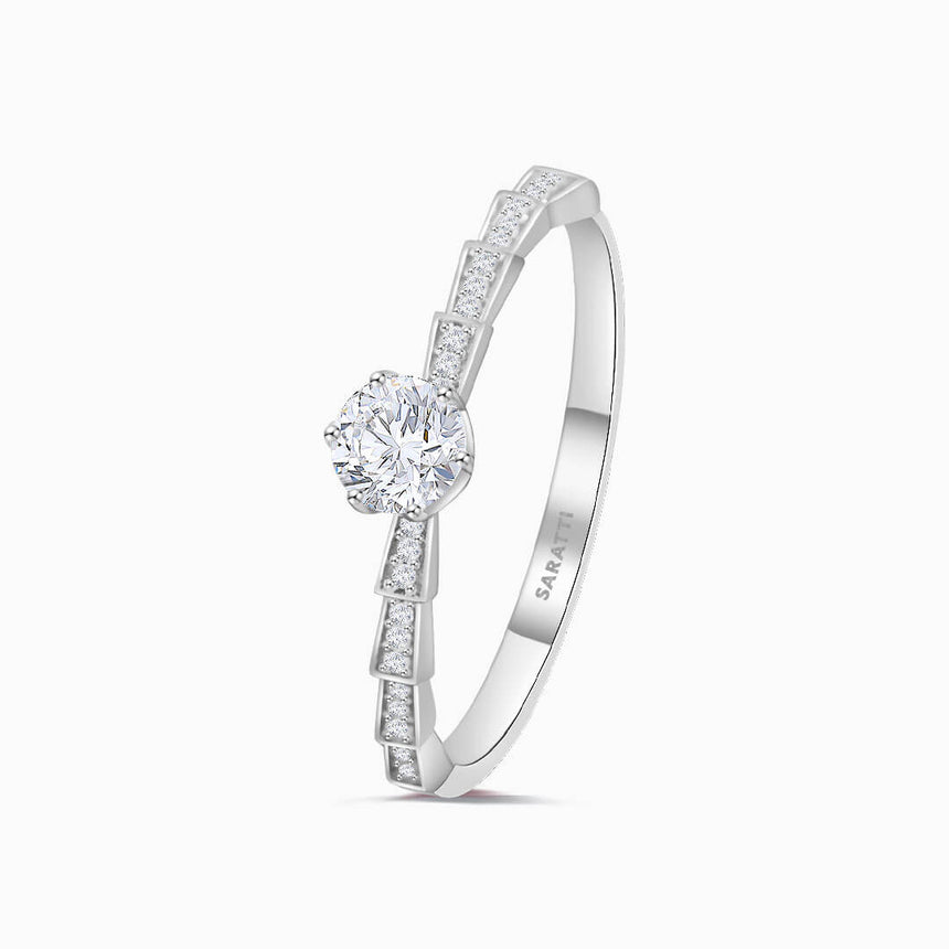 White Gold Echelle d’Amour Diamond Engagement Ring | Saratti