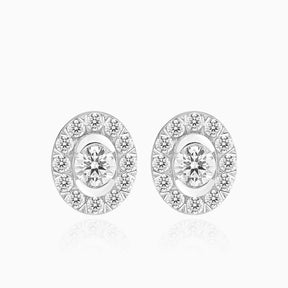 White Gold Oval Diamond Earring  | Saratti | Custom High and Fine Jewelry 