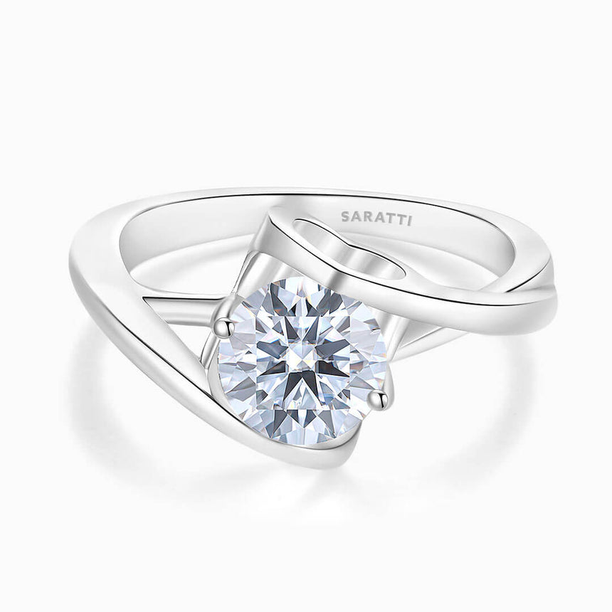 White Gold Amour Mobius Dainty Diamond Ring | Saratti Diamonds