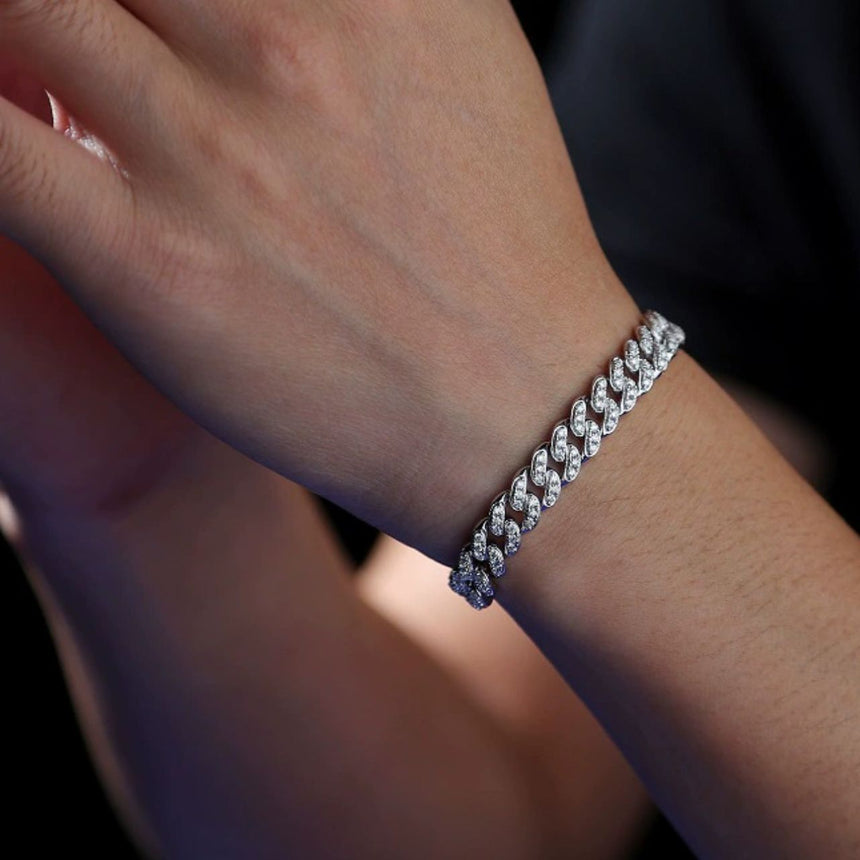 White Gold Diamond Chain Bracelet with Substantial Presence | Saratti