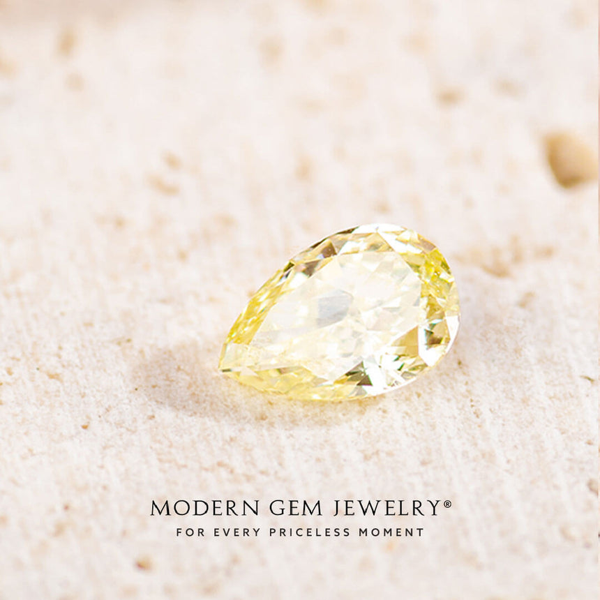 Pear Cut Yellow Diamond Fancy Yellow Diamonds in Pear Shape | 0.265 carats | Modern Gem Jewelry