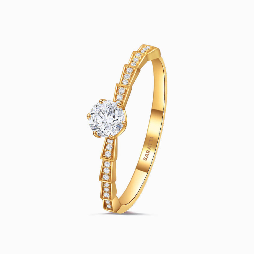 Yellow Gold Echelle d’Amour Diamond Engagement Ring | Saratti
