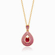 Yellow Gold Mogok Rose Red Ruby Pendant | Saratti Fine Jewelry
