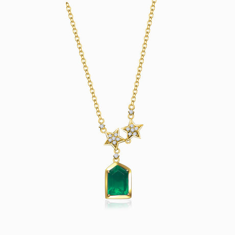 Yellow Gold Esprit de Nature Emerald & Diamond Pendant | Saratti