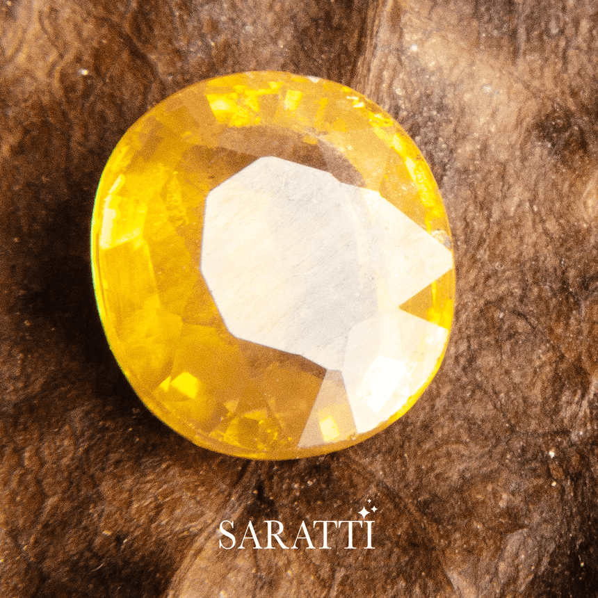 Yellow Natural Sapphire Gemstone - Oval Gemstone - SARATTI | 1.46 carat