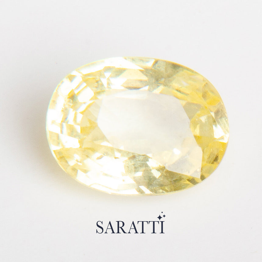 Yellow Gemstone in Oval Shape | Sapphire Gemstone | SARATTI