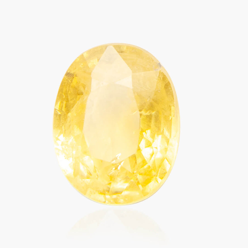 Yellow Sapphire Gemstone in Oval Shape weighing 0.73 carats | SARATTI