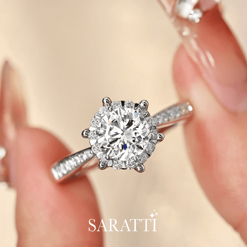 Timeless Bridal Fine Natural Diamond Halo Ring | Yulisa