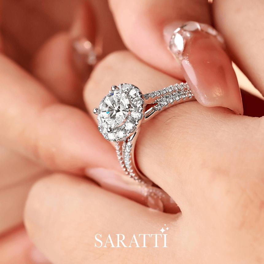 18K Gold luxury diamond engagment ring | Yumi