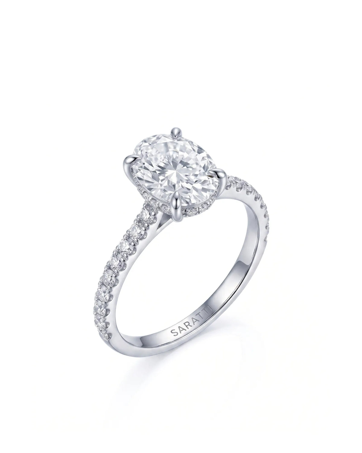 Adriana – Natural Oval Diamond Hidden Halo Ring