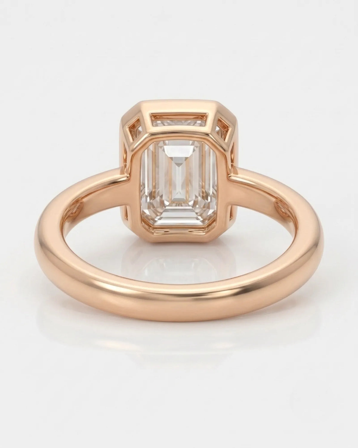 Golden Horizon rose gold engagement ring open gallery and underside detail | SARATTI