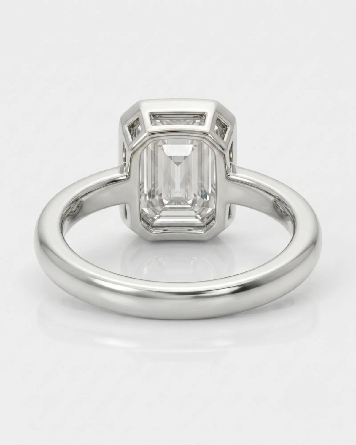 Golden Horizon white gold engagement ring open gallery and underside detail | SARATTI