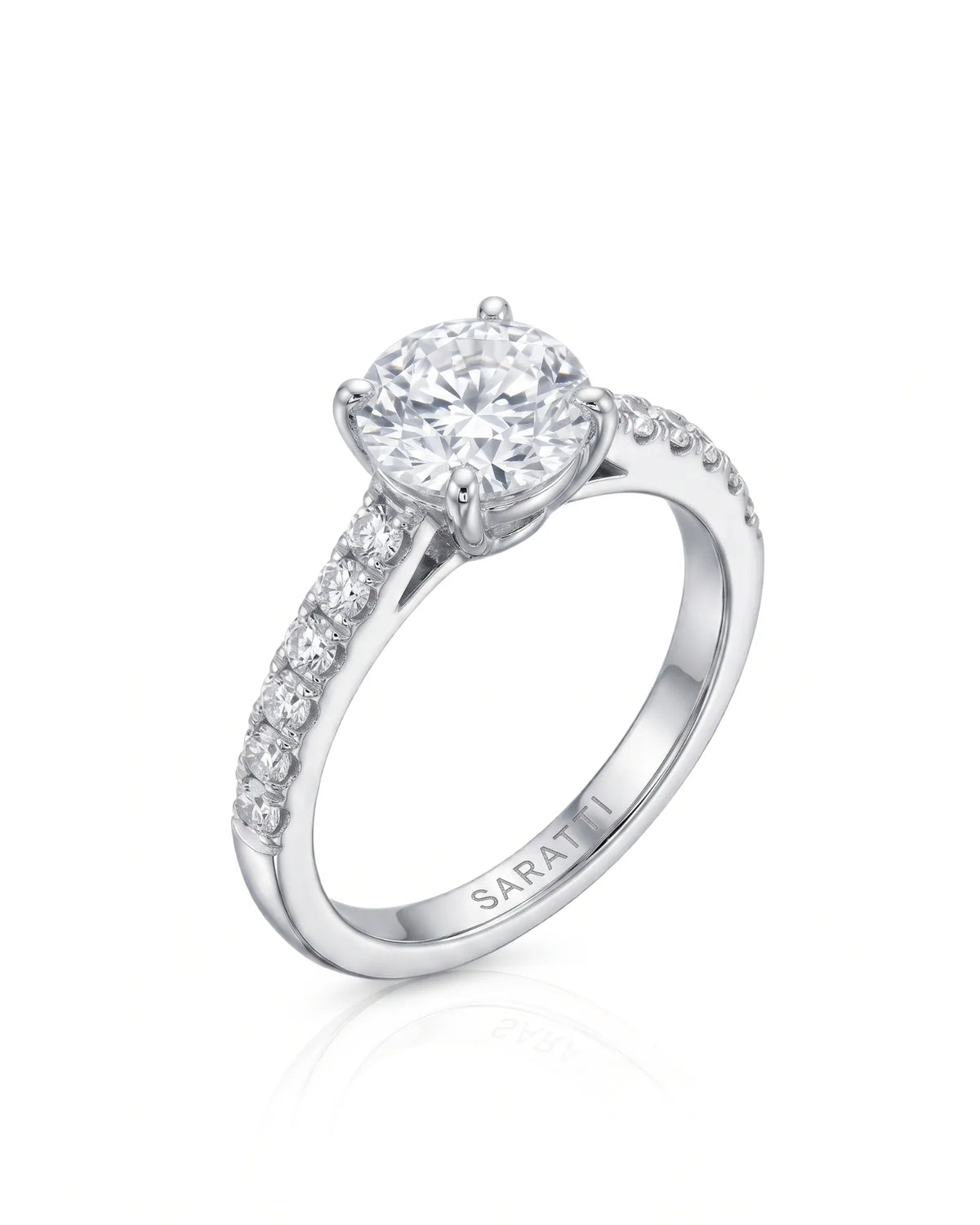 Jelena – Natural Oval Diamond Pavé Solitaire Ring