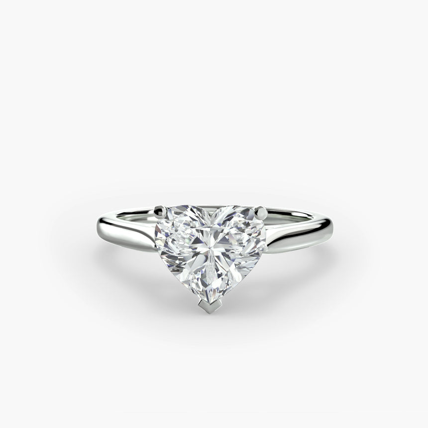 LYRA Heart Cut twisted shoulder solitaire ring setting in 950 Platinum | SARATTI