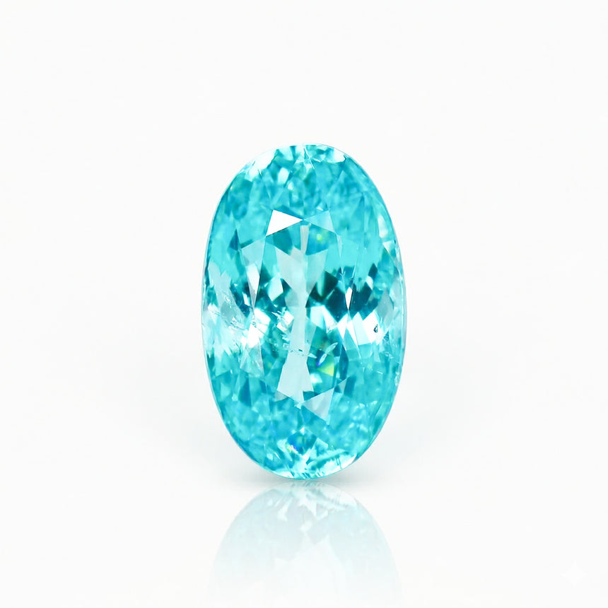 natural tourmaline oval faceted gemstone compact proportions macro | SARATTI
