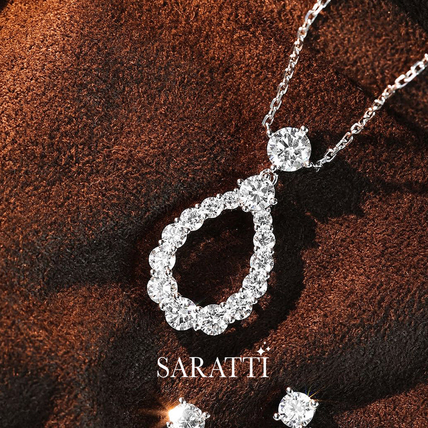 Elegant lab diamond cascade earrings | SARATTI