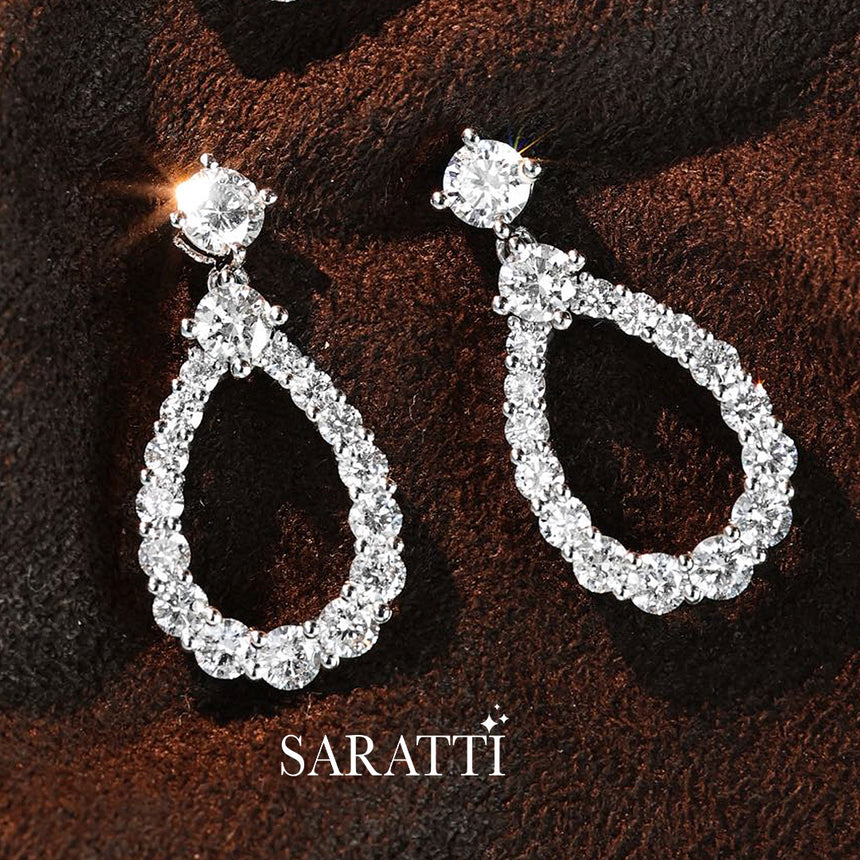 Dewdrop-inspired platinum jewelry set | SARATTI