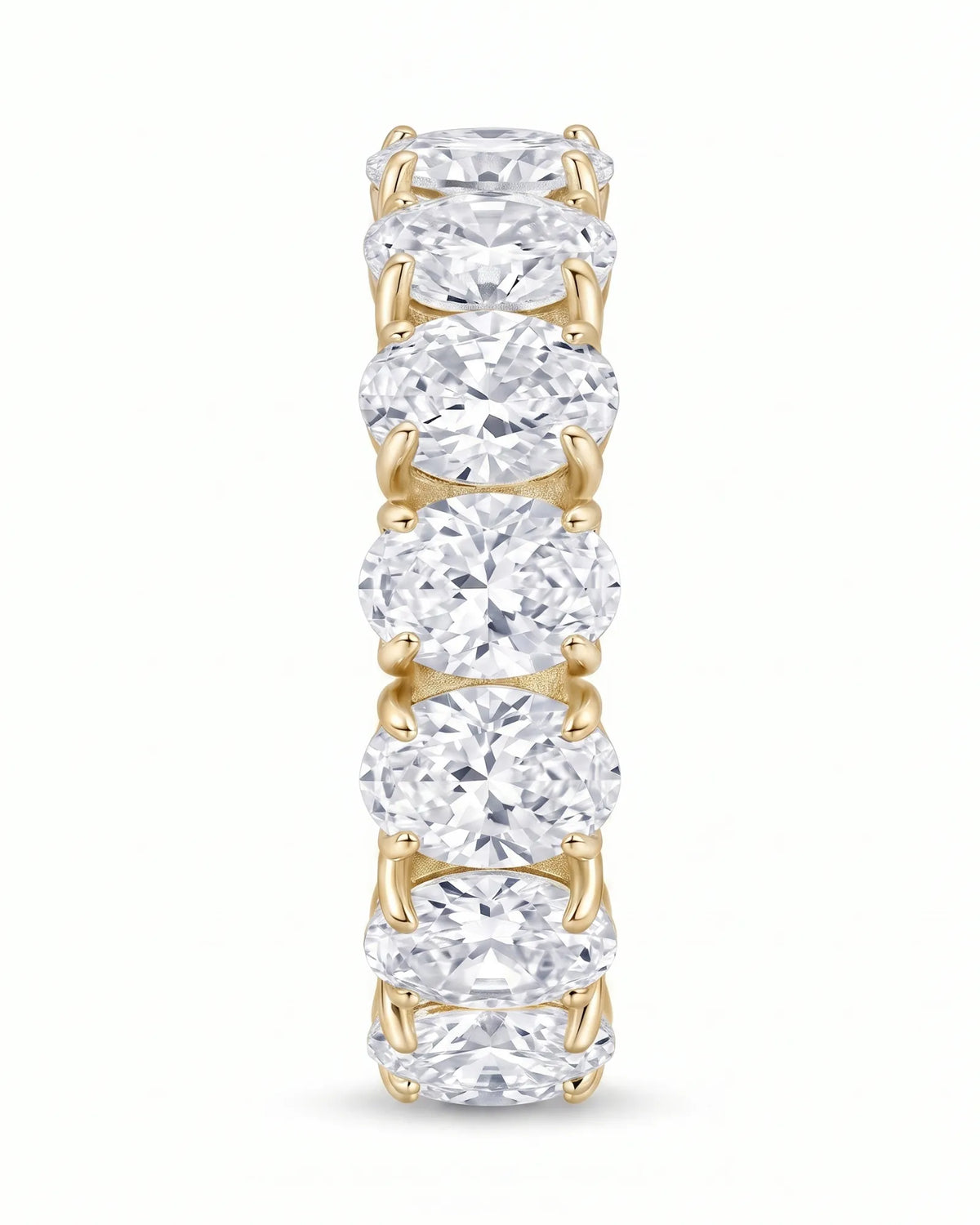 Oval diamond wedding ring with a continuous full-eternity diamond setting | SARATTI