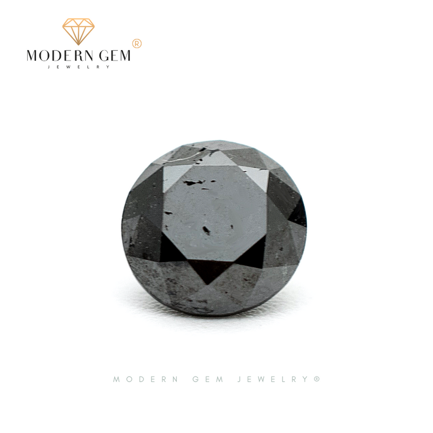 1.14 Carats Natural Black Diamond Round Cut - Modern Gem Jewelry