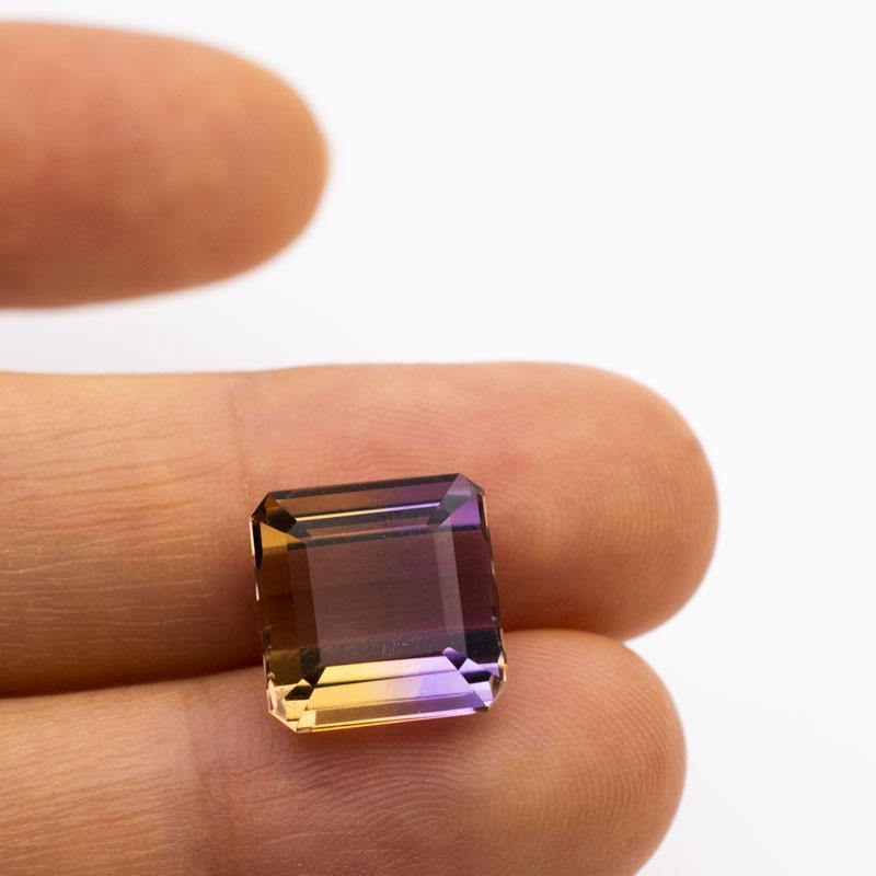 7.8 Carats Bi-Color Natural Ametrine Emerald Cut Loose Gemstone - Modern Gem Jewelry