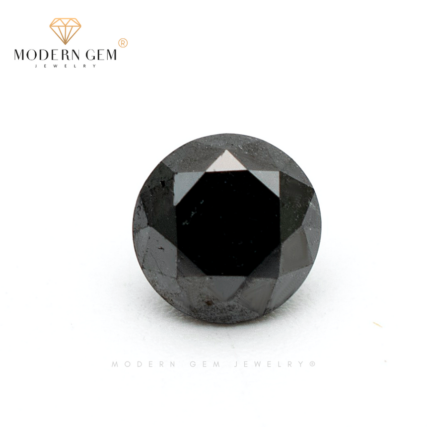 1.14 Carats Natural Black Diamond Round Cut - Modern Gem Jewelry