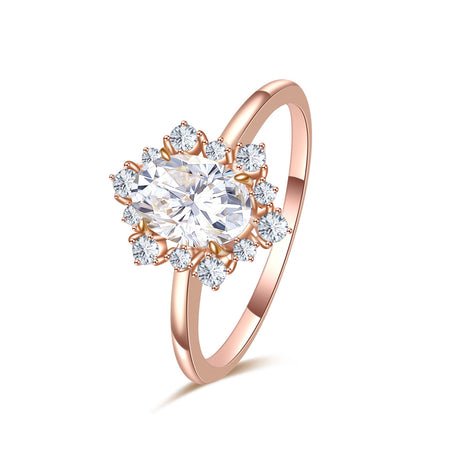 18K Rose Gold Natural Diamond Engagement Ring
