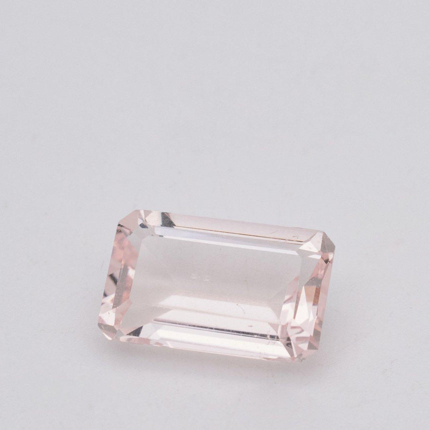 6.66 Carat Natural Mozambique Pink Morganite Emerald Cut - Modern Gem Jewelry