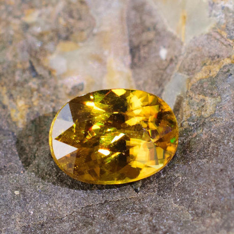 0.99 Carats Yellow Natural Sphene Gemstone 7mm x 5mm x 3.8mm - Modern Gem Jewelry