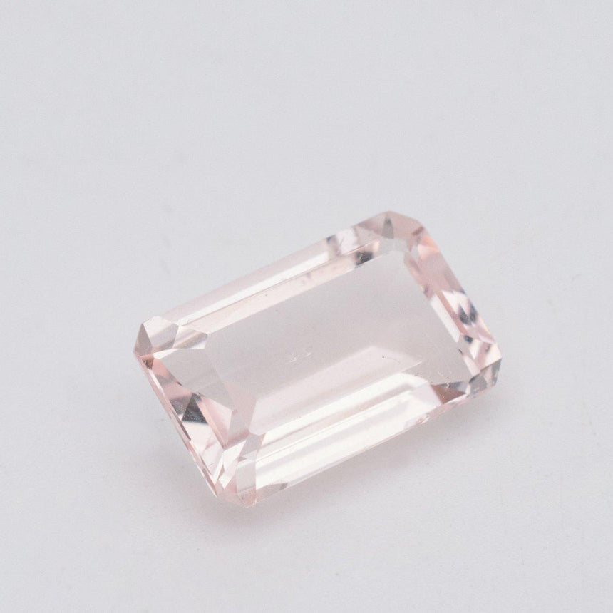 6.66 Carat Natural Mozambique Pink Morganite Emerald Cut - Modern Gem Jewelry