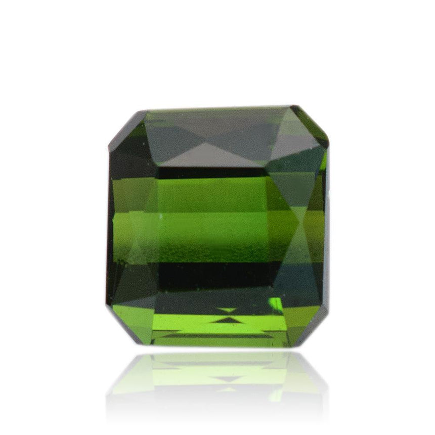 1.5 Carats Green Natural Tourmaline Emerald Cut Gemstone 6.3 x 5.8x 4.8mm - Modern Gem Jewelry