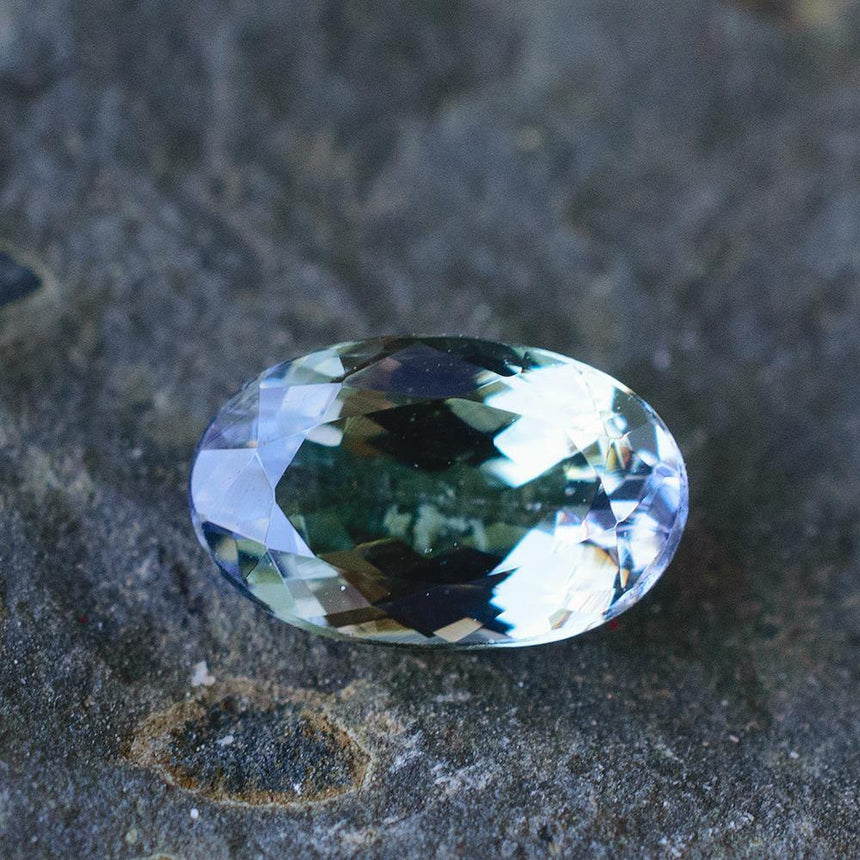1.53 Carats Oval Cut Greenish Blue Genuine Natural Tanzanite Gemstone - Modern Gem Jewelry