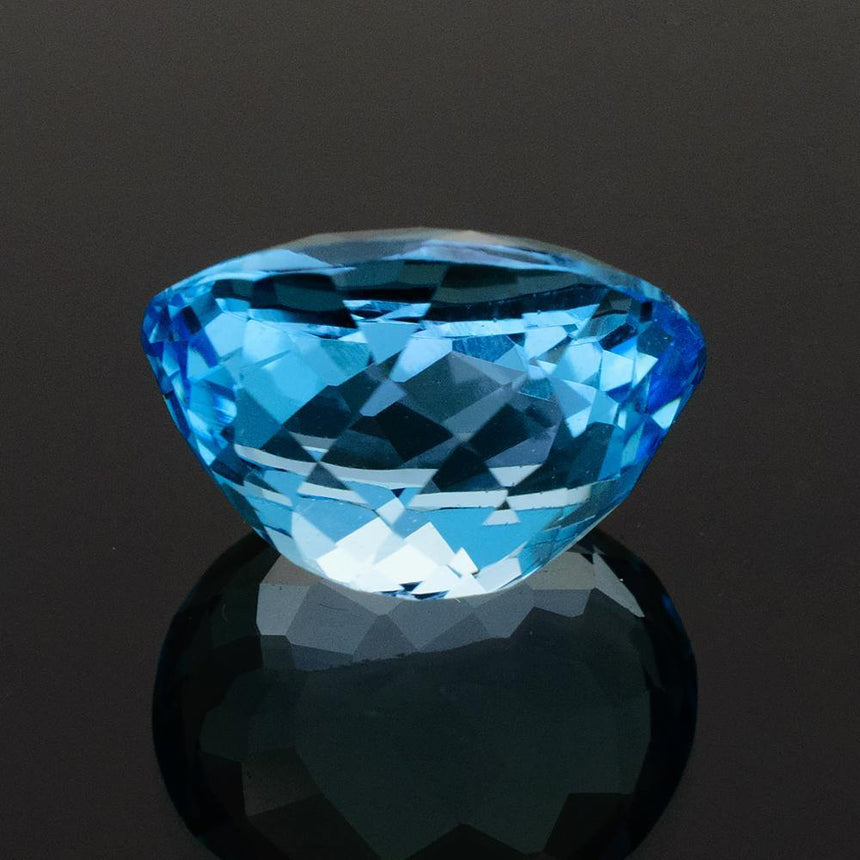 11.75 Carat Natural Brazilian Blue Topaz Oval Cut Gemstone - Modern Gem Jewelry