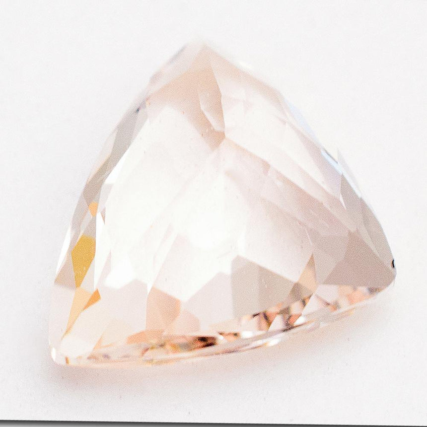 4.02 Carats Trillion Shape Peach Natural Morganite 13.1 x 10.5mm - Modern Gem Jewelry