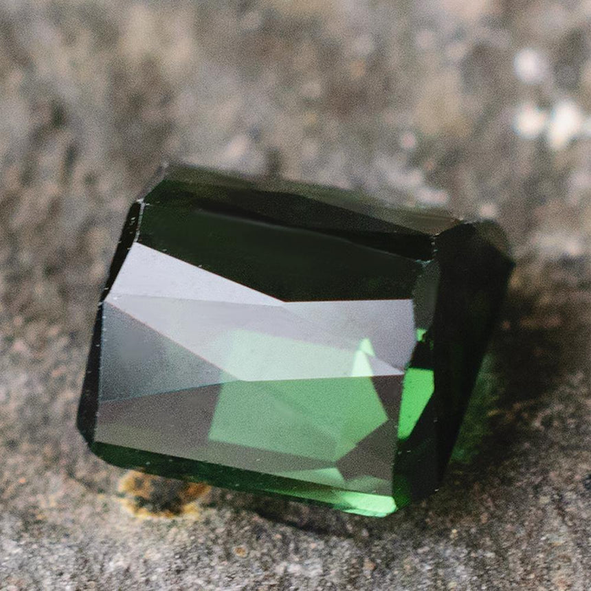 1.22 Carats Green Natural Tourmaline Emerald Cut Gemstone 5.8 x 5.8 x 4mm - Modern Gem Jewelry