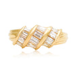Intricately Designed Baguette Eternity Band in Yellow Gold  | Custom Mdae Half Etneity Band | Modern Gem Jewelry | Saratti