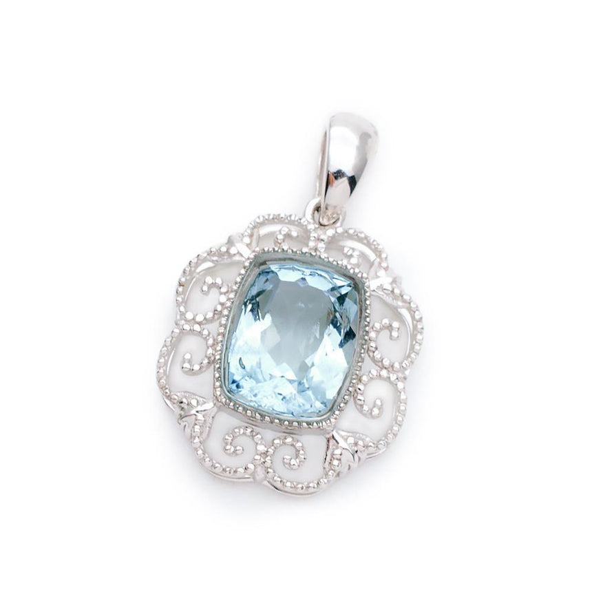 Blue Stone Pendant in Gold | Saratti