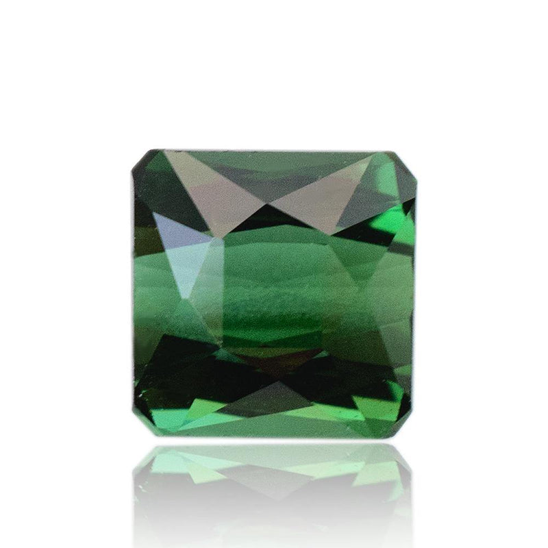 1.22 Carats Green Natural Tourmaline Emerald Cut Gemstone 5.8 x 5.8 x 4mm - Modern Gem Jewelry