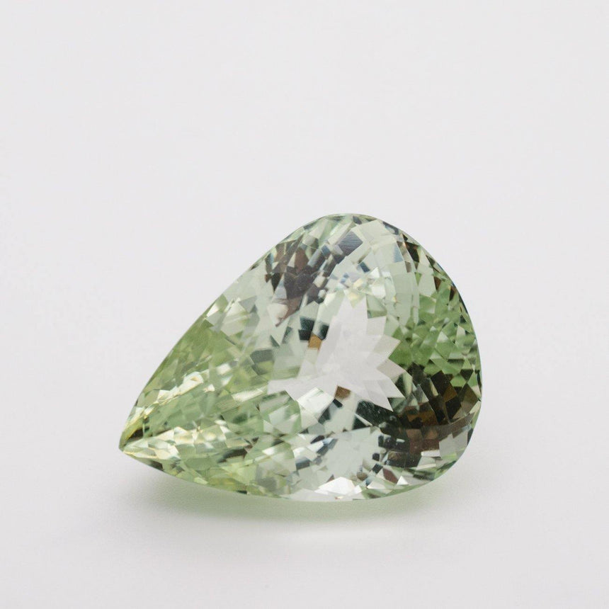 42 Carats Light Green Natural Kunzite Pear Cut Loose Gemstone - Modern Gem Jewelry